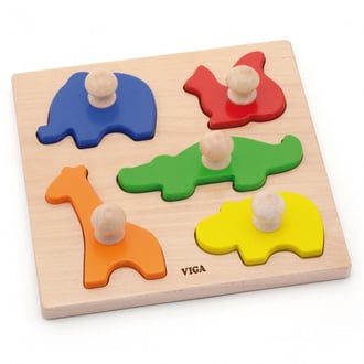 Drewniane Puzzle z Pinezkami Zwierzęta VIGA