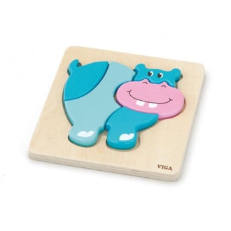 Pierwsze Drewniane Puzzle Maluszka Hipopotam VIGA