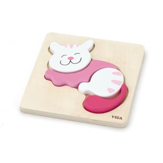 Pierwsze Drewniane Puzzle Maluszka Kotek VIGA