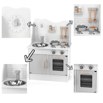 Drewniana Kuchnia z Akcesoriami Eco Gray VIGA PolarB