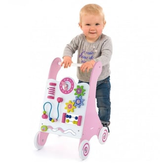 Pchacz Drewniany Edukacyjny Różowy Montessori VIGA Toys