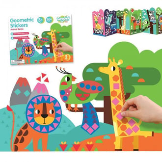 Naklejki Zestaw Dopasuj Kształty i Kolory Wyklejanka Zwierzątka 504 el. WOOPIE ART&FUN