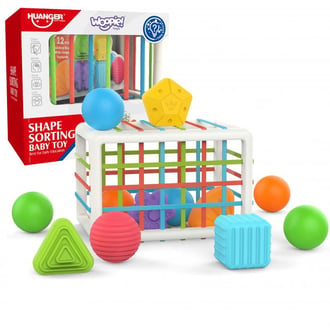 Elastyczna Kostka Sensoryczna Sorter dla Dzieci Kolorowe Kształty 13 el. WOOPIE BABY