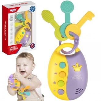 Interaktywne Kluczki Samochodowe z Pilotem Gryzak 2w1 WOOPIE BABY