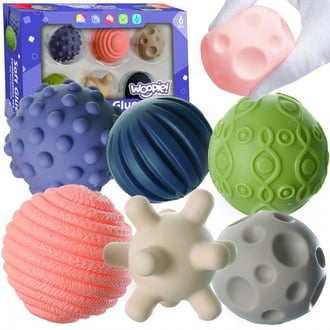 Klocki Sensoryczne do Ściskania 6 el. WOOPIE BABY
