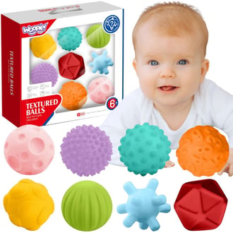 Klocki Sensoryczne do Ściskania 8 el. WOOPIE BABY