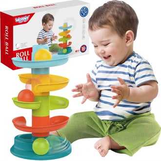 Kulodrom Tor Kulkowy Zestaw Spirala + 3 Kulki 30 x 18 x 18 cm WOOPIE BABY