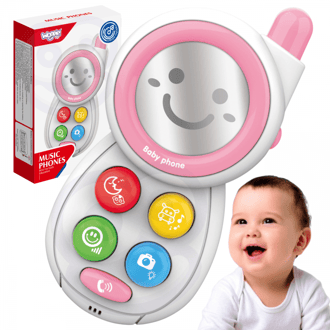 Telefonik Interaktywny Komórka z Dźwiękami Różowy 6,5 x 3 x 14,5 cm WOOPIE BABY