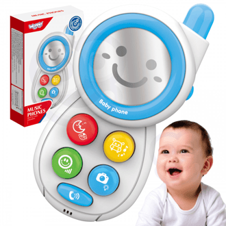 Telefonik Interaktywny Komórka z Dźwiękami Wielokolorowy 6,5 x 3 x 14,5 cm WOOPIE BABY