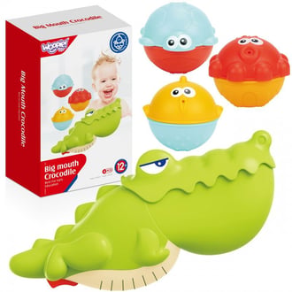 Zabawka do Kąpieli Krokodylek i Rybki 3 szt. WOOPIE BABY