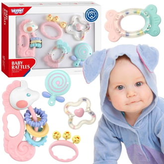 Zestaw Gryzaków Grzechotek Sensorycznych WOOPIE BABY
