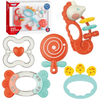 Zestaw Gryzaków Grzechotek Sensorycznych WOOPIE BABY