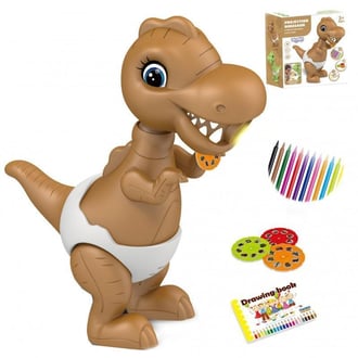 Dinozaur Projektor do Rysowania + Flamastry WOOPIE