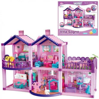 Domek dla Lalek Kucyków PONY FANTASY VILLA 120 el. WOOPIE