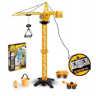 Dźwig Żuraw Zdalnie Sterowany 103 cm R/C Ciężarówka Koparka + 4 Akc. WOOPIE