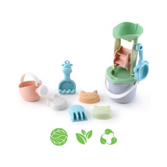 Zestaw do Piasku w Wiaderku z Kołowrotkiem 9 el. Biodegradowalny Organiczny Materiał WOOPIE GREEN