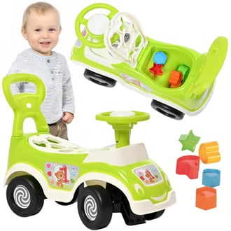 Jeździk 4w1 Sorter Pchacz Chodzik + Klakson Schowek WOOPIE