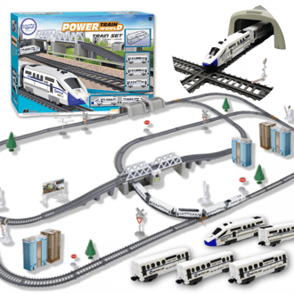 Kolejka Elektryczna Ogromny Tor 914 cm Most Tunel 86 el. WOOPIE