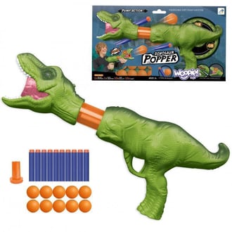 Pistolet na Piłki Kulki Piankowe i Strzałki Wyrzutnia Automatyczna Dinozaur 22 el. WOOPIE