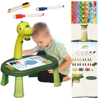 Tablica do Rysowania Projektor Dinozaur 24 Wzory + 2 Gry WOOPIE