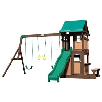 Drewniany Plac Zabaw Lakewood Huśtawki Zjeżdżalnia Domek BACKYARD DISCOVERY