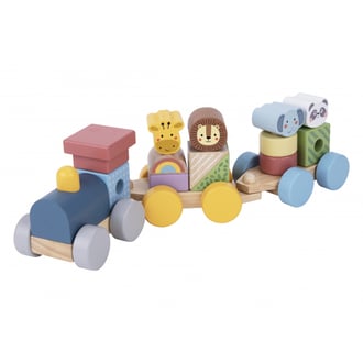 Kolejka Drewniana ze Zwierzątkami Klocki Układanka Montessori TOOKY TOY