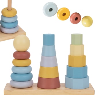 Trzy Wieże Układanka w Stosy Sorter Montessori TOOKY TOY