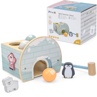 Drewniany Przebijak Igloo z Młoteczkiem Figurkami i Sorterem VIGA PolarB