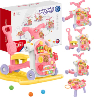 Chodzik 5w1 Multifunkcyjny Różowy 1+ WOOPIE BABY