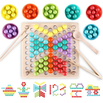 Kolorowe Kulki Układanka Montessori Mozaika Sorter WOOPIE