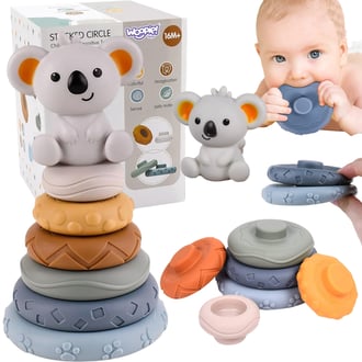 Zestaw Edukacyjna Piramidka Koala 2w1 Gryzak WOOPIE