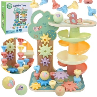 Drzewko Aktywności Kulodrom Montessori 4w1 FSC WOOPIE GREEN