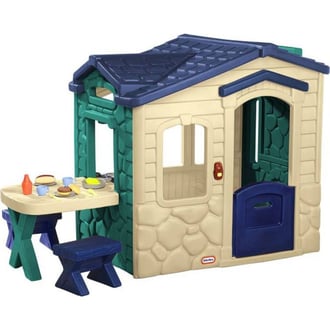 Domek Ogrodowy z PATIO z Magicznym Dzwonkiem Granatowo-Zielony LITTLE TIKES
