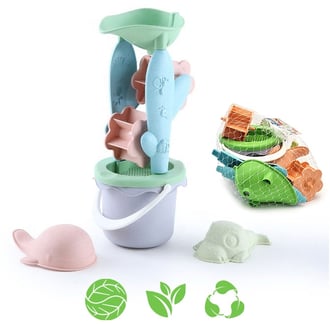 Zestaw z Wiaderkiem i Kołowrotkiem 4 el. BIO WOOPIE GREEN
