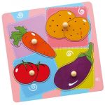 Drewniane Puzzle Warzywa Układanka Niespodzianka Viga Toys