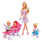 Lalka Simba Steffi Love Mama w Pokoju Dziecięcym z 3 dzieci 28 elem.
