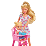 Lalka Simba Steffi Love Mama w Pokoju Dziecięcym z 3 dzieci 28 elem.