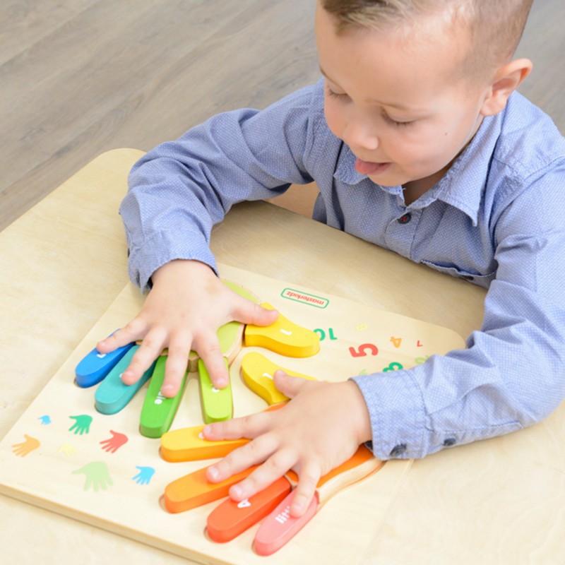 Drewniana Tabliczka Edukacyjna do Nauki Liczenia na Palcach MASTERKIDZ Drewniana Tabliczka Edukacyjna do Nauki Liczenia na Palcach MASTERKIDZ