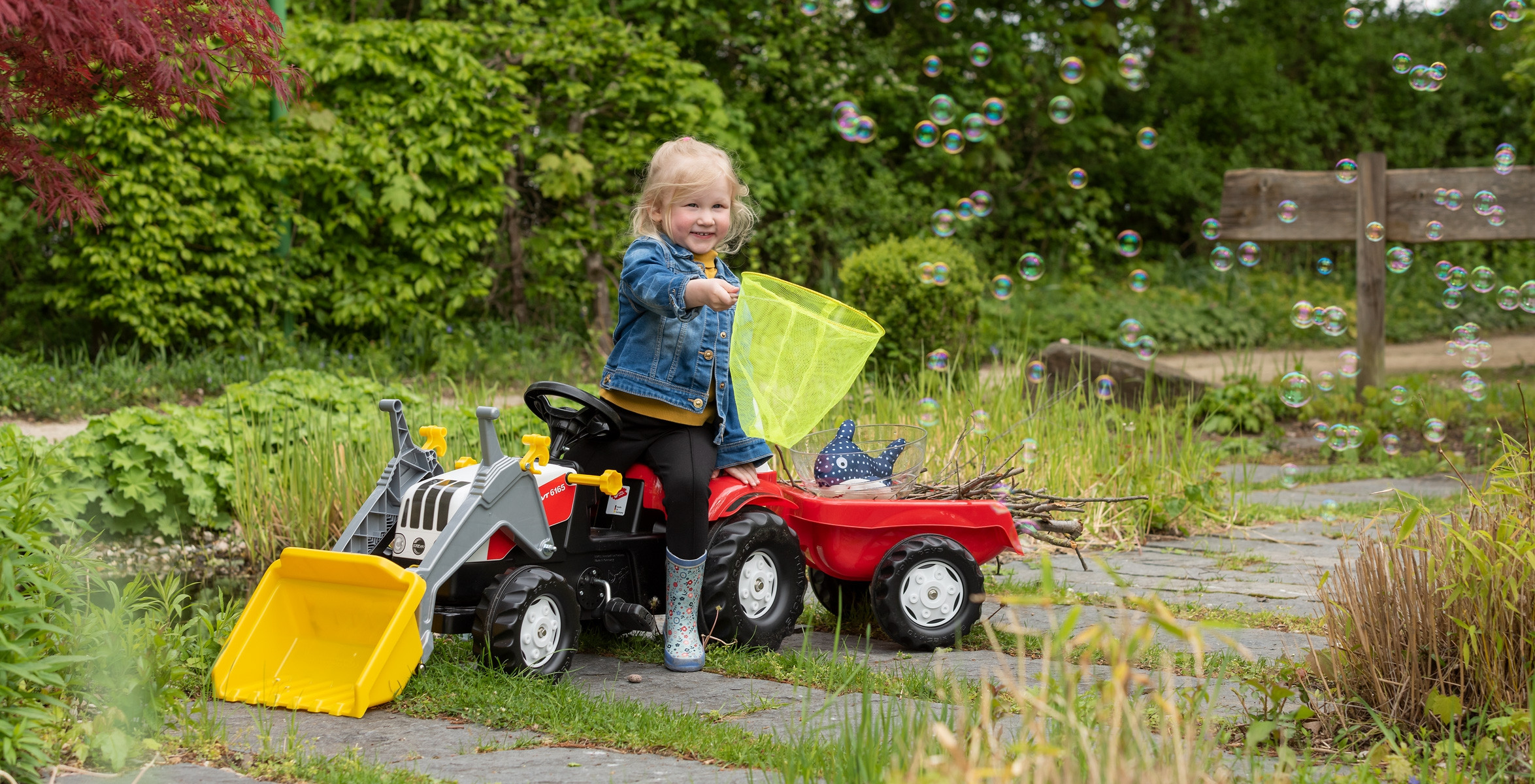 ROLLY TOYS rollyKid Traktor na Pedały STEYR Czerwony z Łyżką i Przyczepą ROLLY TOYS rollyKid Traktor na Pedały STEYR Czerwony z Łyżką i Przyczepą