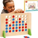 TOOKY TOY Drewniana Gra Logiczna 4 w Linii 45 el.
