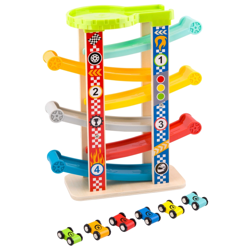 TOOKY TOY Kolorowa Zjeżdżalnia Tor Dla Samochodów TOOKY TOY Kolorowa Zjeżdżalnia Tor Dla Samochodów