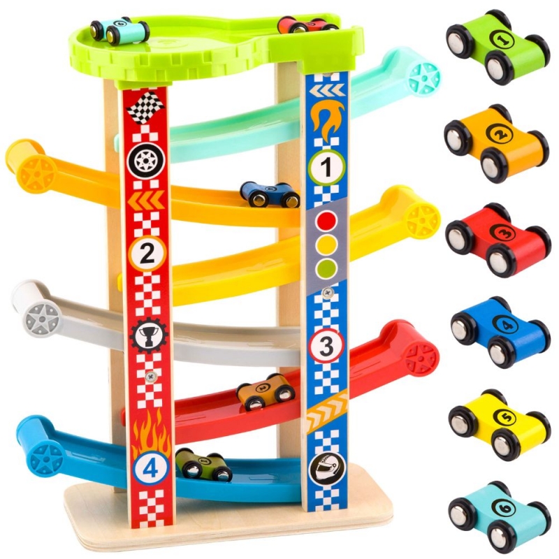 TOOKY TOY Kolorowa Zjeżdżalnia Tor Dla Samochodów TOOKY TOY Kolorowa Zjeżdżalnia Tor Dla Samochodów
