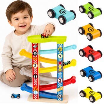 Kolorowa Zjeżdżalnia z Torem dla Samochodów TOOKY TOY