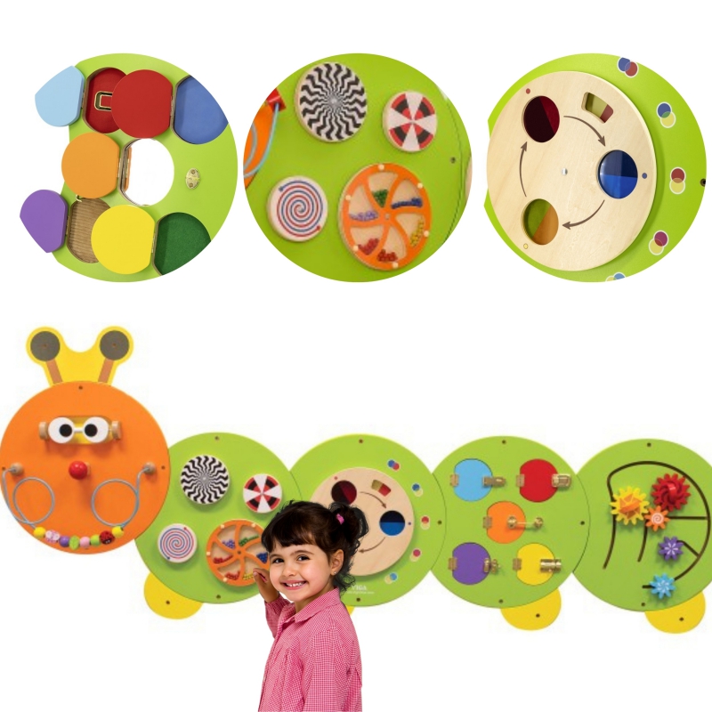 VIGA Drewniana Tablica Gąsienica Certyfikat FSC Montessori VIGA Drewniana Tablica Gąsienica Certyfikat FSC Montessori