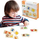 VIGA Drewniane Puzzle Nakarm Zwierzątko Co jedzą Zwierzęta Układanka