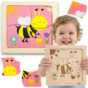 Drewniane Puzzle Edukacyjne Pszczoła Montessori VIGA