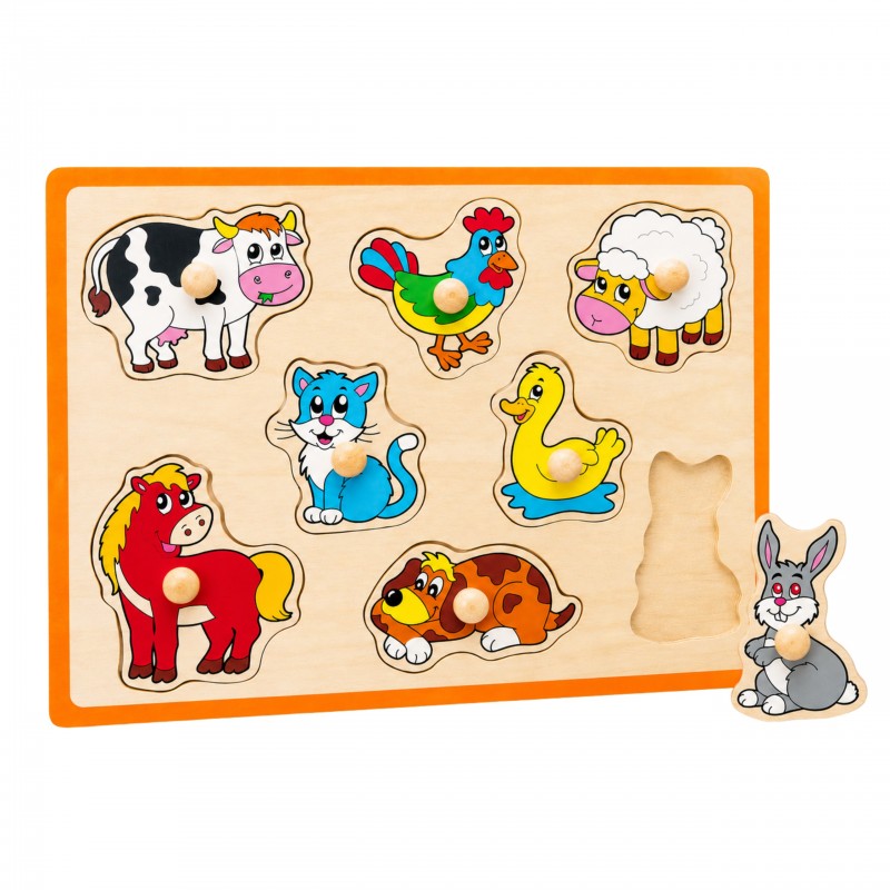 VIGA Drewniane Puzzle Zwierzęta z Farmy Układanka VIGA Drewniane Puzzle Zwierzęta z Farmy Układanka