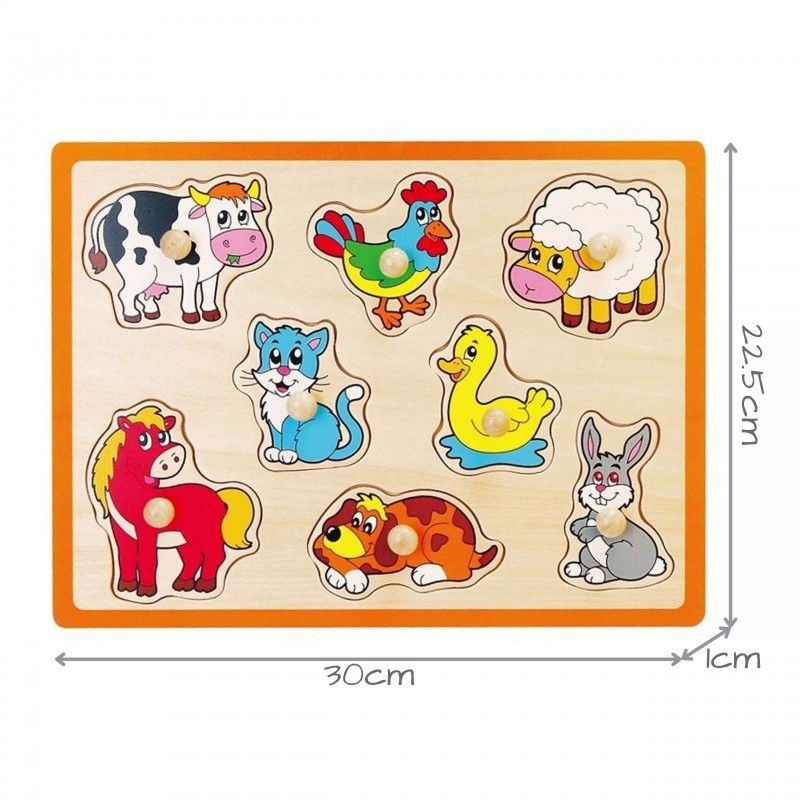 VIGA Drewniane Puzzle Zwierzęta z Farmy Układanka VIGA Drewniane Puzzle Zwierzęta z Farmy Układanka