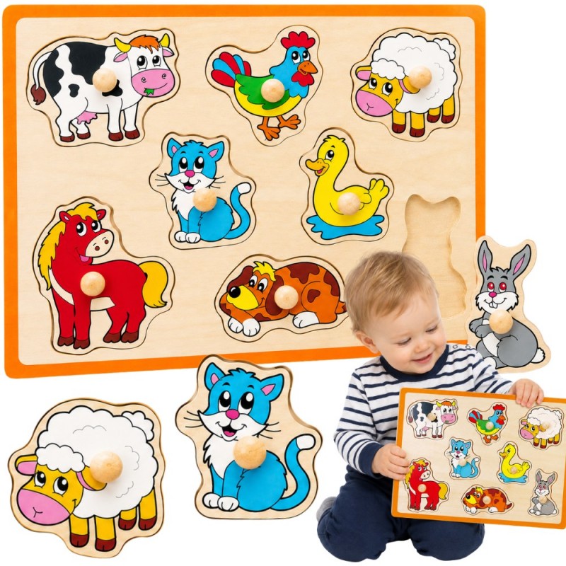 VIGA Drewniane Puzzle Zwierzęta z Farmy Układanka VIGA Drewniane Puzzle Zwierzęta z Farmy Układanka