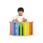 VIGA Drewniany Bujak Mostek 2w1 Huśtawka MONTESSORI Tęczowa